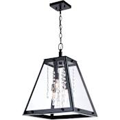 Vaxcel Lighting Tremont 4 Light 15" Wide Crystal Pendant Matte Black