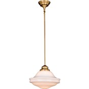 Vaxcel Lighting Huntley Single Light 12" Wide Pendant Natural Brass