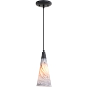 Vaxcel Lighting Milano 4" Wide Mini Pendant with Marble Glass Shade Matte Black