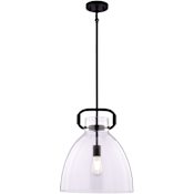 Vaxcel Lighting Madrona 14" Wide Pendant with Clear Glass Shade Black