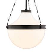 Vaxcel Lighting Lincoln 13" Wide Pendant with Frosted Glass Shade Matte Black