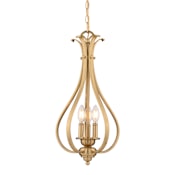 Vaxcel Lighting Monrovia 3 Light 11" Wide LED Taper Candle Pendant Muted Brass