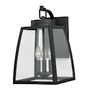 Vaxcel Lighting Granville 3 Light Outdoor Wall Sconce with Clear Glass Shade Oil Burnished Bronze