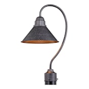 Vaxcel Lighting Outland Single Light 20" Tall Outdoor Single Head Post Light with A Metal Shade Outer Aged Iron with Inner Light Gold