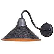 Vaxcel Lighting Outland Single Light 10" Tall Outdoor Wall Sconce with A Metal Shade Outer Aged Iron with Inner Light Gold