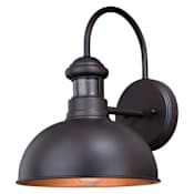 Vaxcel Lighting Franklin Single Light 14" Tall Outdoor Wall Sconce with A Metal Shade Oil Burnished Bronze