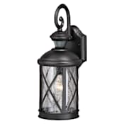 Vaxcel Lighting Henderson 17" Tall Motion Sensor Dusk-to-Dawn Outdoor Wall Sconce Textured Black