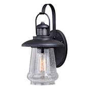 Vaxcel Lighting Bridgeport Single Light 15" Tall Outdoor Wall Sconce with A Glass Shade Oil Rubbed Bronze