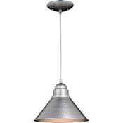 Vaxcel Lighting Outland Single Light 10" Wide Outdoor Pendant with A Metal Shade Brushed Pewter