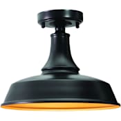 Vaxcel Lighting Dorado Single Light 12" Wide Semi-Flush Dome Ceiling Fixture Dark Bronze and Light Gold