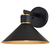 Vaxcel Lighting Dunbar 9" Tall Wall Sconce Matte Black / Gold