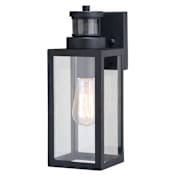 Vaxcel Lighting Lombard 13" Tall Outdoor Wall Sconce with Clear Glass Shade Textured Black