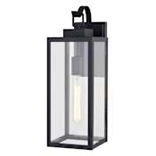 Vaxcel Lighting Clinton 18" Tall Outdoor Wall Sconce with Clear Glass Shade Matte Black