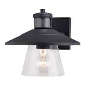 Vaxcel Lighting Westport 9" Tall Outdoor Wall Sconce with Clear Glass Shade Textured Black