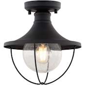 Vaxcel Lighting Dunlap 10" Wide Semi-Flush Globe Outdoor Ceiling Fixture Textured Black