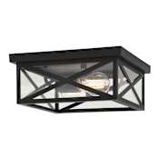 Vaxcel Lighting Rockford 2 Light 11" Wide LED Flush Mount Square Outdoor Ceiling Fixture Textured Black