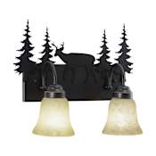 Vaxcel Lighting Bryce 2 Light 16-3/4" Wide Bathroom Vanity Light with Elk Accents Burnished Bronze