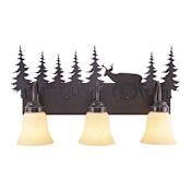 Vaxcel Lighting Bryce 3 Light 24-3/4" Wide Bathroom Vanity Light with Elk Accents Burnished Bronze