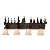 Vaxcel Lighting Yosemite 4 Light 33" Wide Bathroom Vanity Light with Tree Accents Burnished Bronze