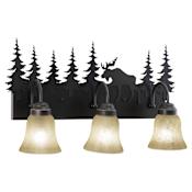Vaxcel Lighting Yellowstone 3 Light 24-3/4" Wide Bathroom Vanity Light with Moose Accents Burnished Bronze