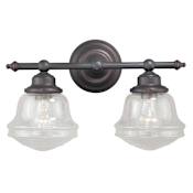 Vaxcel Lighting Huntley 2 Light 16" Wide Bathroom Vanity Light with Glass Shades Oil Rubbed Bronze