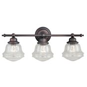 Vaxcel Lighting Huntley 3 Light 24" Wide Bathroom Vanity Light with Glass Shades Oil Rubbed Bronze