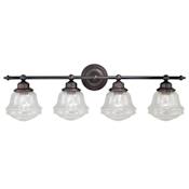 Vaxcel Lighting Huntley 4 Light 32" Wide Bathroom Vanity Light with Glass Shades Oil Rubbed Bronze