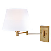 Vaxcel Lighting Chapeau 13" Tall Swing-Arm Wall Sconce with Instalux Motion Technology Natural Brass
