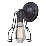 Vaxcel Lighting Clybourn Single Light 10" Tall Bathroom Sconce with A Wire Shade Oil Rubbed Bronze
