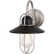 Vaxcel Lighting Galena 8" Wide Bathroom Sconce Matte Black And Satin Nickel