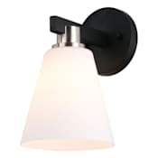 Vaxcel Lighting Vermont 10" Tall Bathroom Sconce with Frosted Glass Shade Matte Black / Satin Nickel