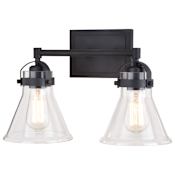 Vaxcel Lighting Mason 2 Light 16" Wide Vanity Light Charcoal Black