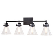 Vaxcel Lighting Mason 4 Light 33" Wide Vanity Light Charcoal Black