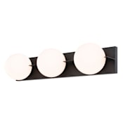 Vaxcel Lighting Parkview 3 Light 24" Wide Vanity Strip with Frosted Glass Shades Matte Black