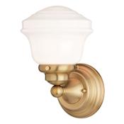Vaxcel Lighting Huntley 10" Tall Bathroom Sconce with Frosted Glass Shade Natural Brass