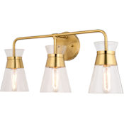 Vaxcel Lighting Harper 3 Light 24" Wide Vanity Light Natural Brass