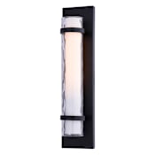 Vaxcel Lighting Vilo 19" Tall Bath Bar with Water Glass and Frosted Glass Shade Matte Black