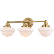 Vaxcel Lighting Eastgate 3 Light 23" Wide Vanity Light with Frosted Glass Shades Antique Gold