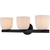 Vaxcel Lighting Bosworth 3 Light 22" Wide Vanity Light with Frosted Glass Shades Matte Black
