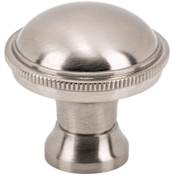 Vesta Fine Hardware Purity Solid Brass 1-1/8" Traditional Ridged Round Luxury Cabinet Knob / Drawer Knob Brushed Satin Nickel