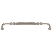 Vesta Fine Hardware Palazzo Solid Brass 12" Center to Center Traditional Barrel Luxury Appliance Handle / Appliance Pull Brushed Satin Nickel