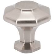 Vesta Fine Hardware Palazzo Solid Brass 1-5/8" Geometric Luxury Glam Cabinet / Drawer Knob Brushed Satin Nickel