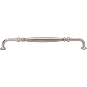 Vesta Fine Hardware Roscato Solid Brass 12" Center to Center Traditional Ribbed Barrel Luxury Appliance Handle / Appliance Pull Brushed Satin Nickel