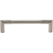 Vesta Fine Hardware Identity Solid Brass 5-1/16" Center to Center Luxury Modern Split Design Cabinet Handle / Drawer Pull Brushed Satin Nickel
