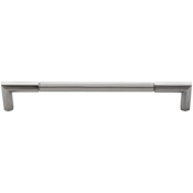 Vesta Fine Hardware Identity Solid Brass 7-9/16 " Center to Center Luxury Modern Split Design Cabinet Handle / Drawer Pull Brushed Satin Nickel