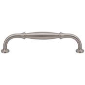 Vesta Fine Hardware Cala Solid Brass 5-1/16" Center to Center Luxury Traditional Knuckled Barrel Cabinet Handle / Drawer Pull Brushed Satin Nickel
