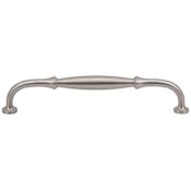 Vesta Fine Hardware Cala Solid Brass 6-5/16" Center to Center Luxury Traditional Knuckled Barrel Cabinet Handle / Drawer Pull Brushed Satin Nickel