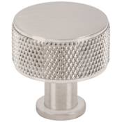 Vesta Fine Hardware Beliza Solid Brass 1" Round Diamond Knurled Mushroom0Luxury Cabinet Knob / Drawer Knob Brushed Satin Nickel
