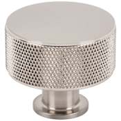 Vesta Fine Hardware Beliza Solid Brass 1-3/8" Diamond Knurled Modern Industrial Luxury Cabinet Knob / Drawer Knob Brushed Satin Nickel