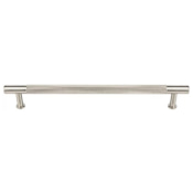 Vesta Fine Hardware Beliza Solid Brass 18" Center to Center Diamond Knurled Luxury Industrial Bar Appliance Handle / Bar Appliance Pull Brushed Satin Nickel